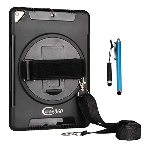 Cellular360 Shockproof Case for iPad Air 3 2019, iPad Pro 10.5 2017, Car Headrest Mount Case with a 360 Degree Rotatable Kickstand, Handle and Adjustable Shoulder Strap (Black)
