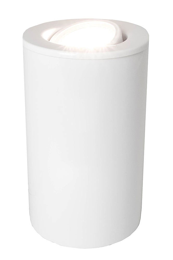 White Gloss GU10 Floor or Table Lamp Uplighter with Tilt Capability by Happy Homewares