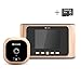 Greeter Digital Door Viewer & Doorbell - LCD Security Camera Monitor 165° Wide Angle Lens - Video Record Photo Shooting - No APP - No Motion Sensor - Peephole Needed (Gold Earth)