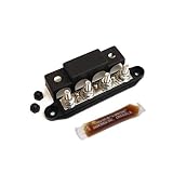 Bay Marine Supply Busbar - Large 4-Post 5/16" Power Distribution Block (250A Rating) - Black Bus Bar (with Complimentary Electrical Grease)