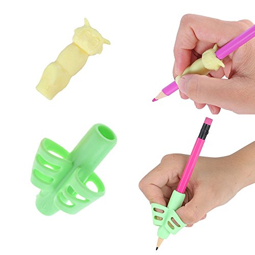 Ipienlee Pencil Grips Writing Classroom Tools Grips for Kids Handwriting and Adults Comfortable Ergonomic Handwriting 5 Type Assorted Colors Pack 8 Count