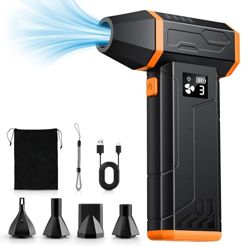 VIWAVE Compressed Air Spray Electric 150000RPM, 3 Speed Battery Blower Cleaning Kit for PC, Portable Compressed Air Duster with LED, Mini Compressed Air for PC Keyboard Car Sofa