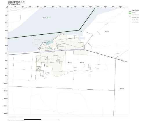 ZIP Code Wall Map of Boardman, OR ZIP Code Map Laminated - Import It All