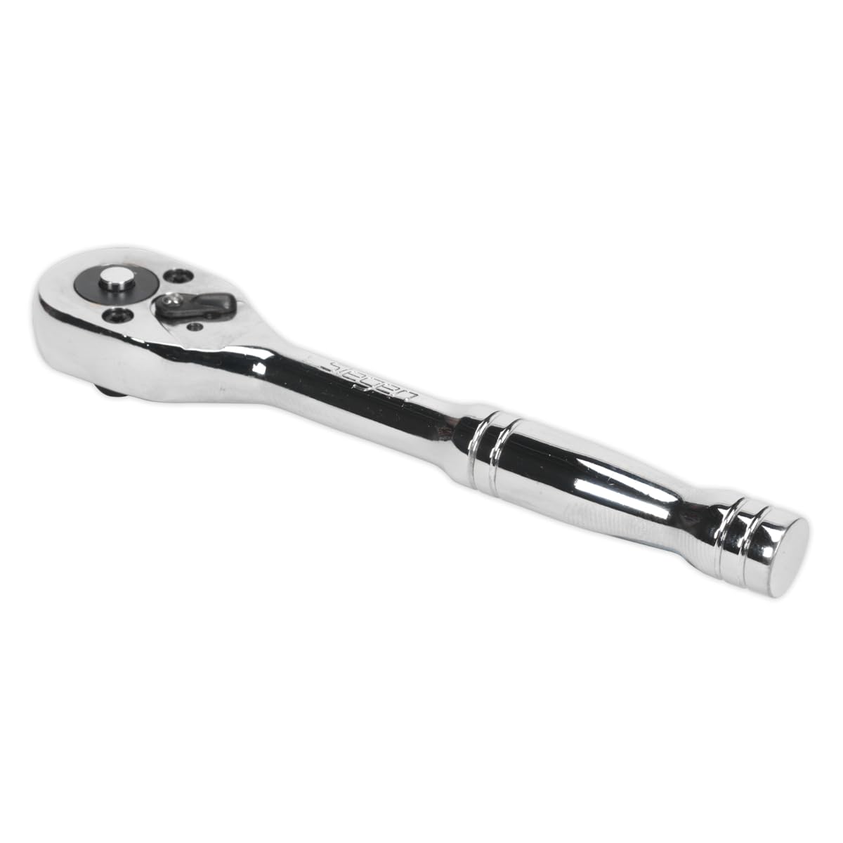 Sealey S0704 Ratchet Wrench with Pear-Head Flip Reverse, 1/4" Square Drive, Silver