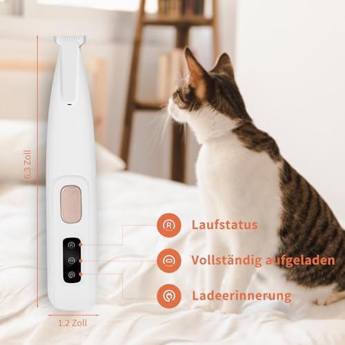 PawTrim Pro, Super Quiet / Rechargeable Paw Trimmer for Pets with LED Light, Waterproof, Wireless Pet Shaver, Dog Clipper, Professional Dog Trimmer for Dogs, Cats, Paws, Eyes