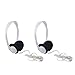 Uninex HE03WT On-Ear Stereo Headphones with 3.5mm Right Angle Plug, Light Weight, White, 2-Packthumb 3