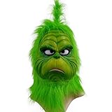 CHENLIN Grinch Mask Costume Suit with Green Hair for Cosplay Christmas