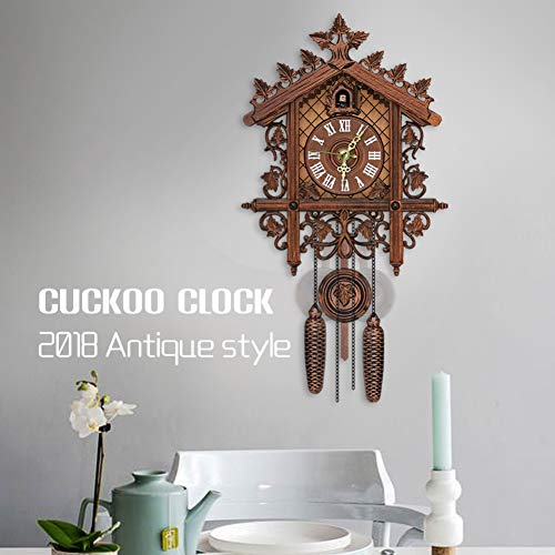 Forart Wall Cuckoo Clocks Black Forest Wooden Cuckoo Clock. Black Forest Hand-Carved Cuckoo Clock House Home Decor. Excellent Gift. - Thumbnail 3