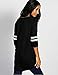 OURS Womens Plus Size Baseball T-Shirt Loose Long Blouse Top (XL, Black)