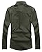 XTAPAN Men's Casual Slim Fit Long Sleeve Button Down Dress Shirt Navy Green XL