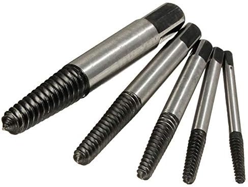 5pcs Screw Extractor Drill Bits Guide Set Broken Bolt Remover Easy Out for Rusted Stripped Damaged Screw W/Case