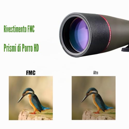 Svbony SV13 Riflescope, 20-60x80 Spotting Scope with Tripod, HD Porro Prism FMC Waterproof Powerful Optics for Shooting, Archery, Birdwatching, Moon