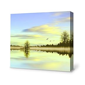 Canvas Wall Art for Living Room,Bedroom Home Artwork Paintings Secret Paradise Under The Moonlight Ready to Hang - 12x12 inches