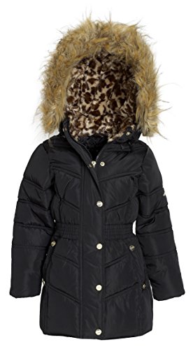 Steve Madden Girls Winter Down Alternative Hooded Long Bubble Puffer Jacket Coat