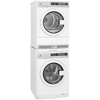 Front Load Compact EFLS210TIW 24" Washer with EFDE210TIW 24" Electric Dryer and STACKIT24 Stacking Kit Laundry Pair in…