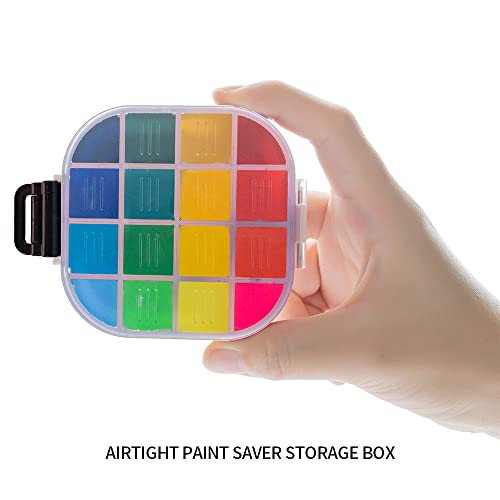 Paint Palette for Acrylic Painting, Portable Paint Palette with Lid and