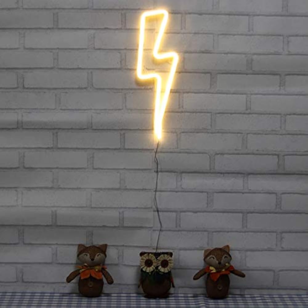 Neon Signs Lightning Bolt Battery Operated And USB Powered ...