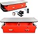 InkBed Red Locking Wall Mount Tattoo Station with Stainless Steel Top, Black Metal Instrument Holder & 4 Port Power Supply
