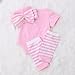 3pcs Newborn Infant Baby Girls Clothes Tops Romper+Warm Leggings+Headband Outfits Set (0-3 Months, Pink)