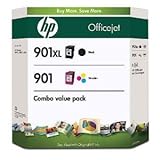 HP 901XL Black and 901 Color Inkjet Cartridges (1 XL Black, 1 Cyan, 1 Magenta, 1 Yellow) in Retail Packaging