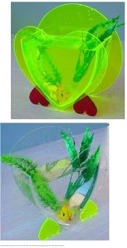 Transparent Plastic Table Top Fish Tank Aquarium Bowl - Heart Shape