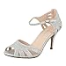 City Classified Womens Strappy Rhinestone Open Toe Low Heel Heeled-Sandals, Silver, 8.5