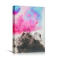 Canvas Wall Art Colored Gas Abstract Colorful Decorative Elements Mixed Media Multicolor Swirly - 12x18 inches