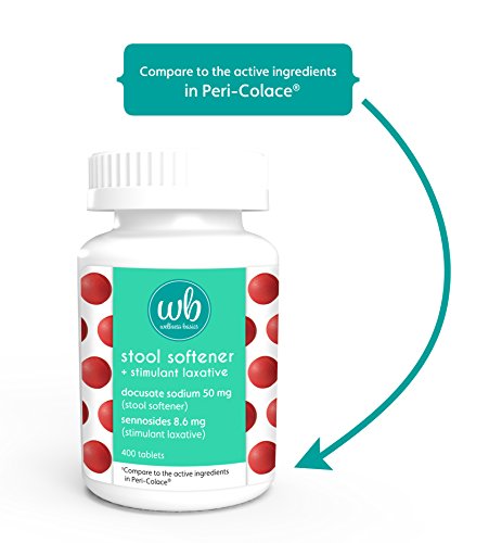 Wellness Basics Stool Softener with Laxative Docusate Sodium 50 Mg Sennosides 8.6 Mg Tablet, 400 Count