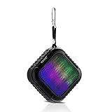 [Waterproof Outdoor Bluetooth Speaker ] GRDE® Portable Bluetooth 4.0 Speaker , APP Remote Control , Colorful LED Lights , Support TF , FM , Hands-free Making Call , Black