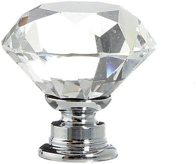 HIGHROCK 10 Pcs 30mm Diamond Shape Crystal Glass Cabinet Knob,Clear