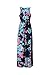 roswear Women's Summer Casual Floral Print Racerback Sleeveless Tunic Maxi Dress Blue MT Medium