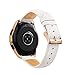 for Galaxy Watch 42mm Bands Leather - 2 Pack Softer Genuine Leather Watch Straps with Rose Gold Buckle, White and Brown