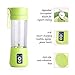Christmas Gift 2017 Gudaco Premium USB Juicer Cup, 380 ml Green, Upgraded Corrugated Blades for Superb Mixing, Portable Fruit Mixing Machine and Juice Blender, Electric and Rechargeable Mixer Blender