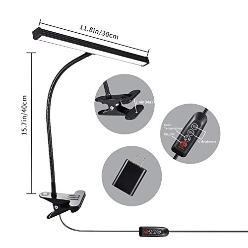 LED Desk Lamp with Clamp, CELYST Music Stand Light with Flexible