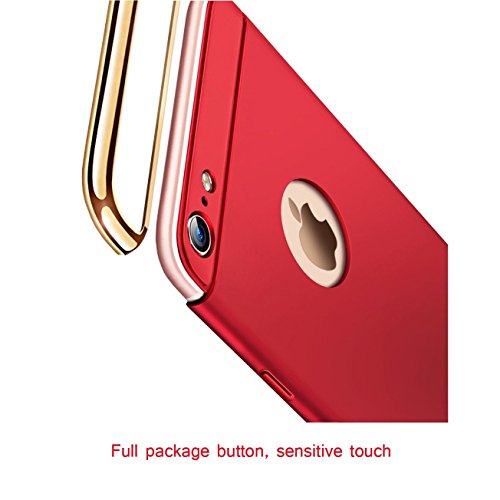 2Pack iPhone 6 /6S Plus 5.5 case, iBarbe Shockproof Scratch Protective Rubber Rugged Slim Hard Plastic 3 in 1 Case Cover (5.5 inches)-Red+blue