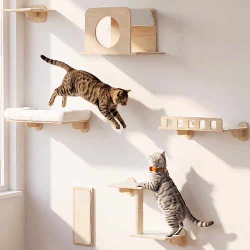 KinoTail 6-in-1 Cat Wall Shelves