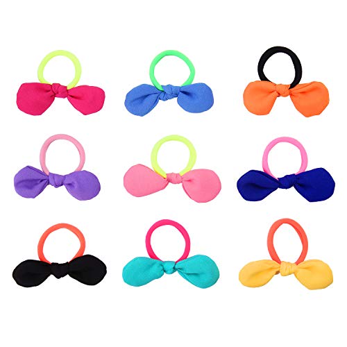 Baby Kids Girls Hair Bows Ties Ponytail Holders Rubber Band