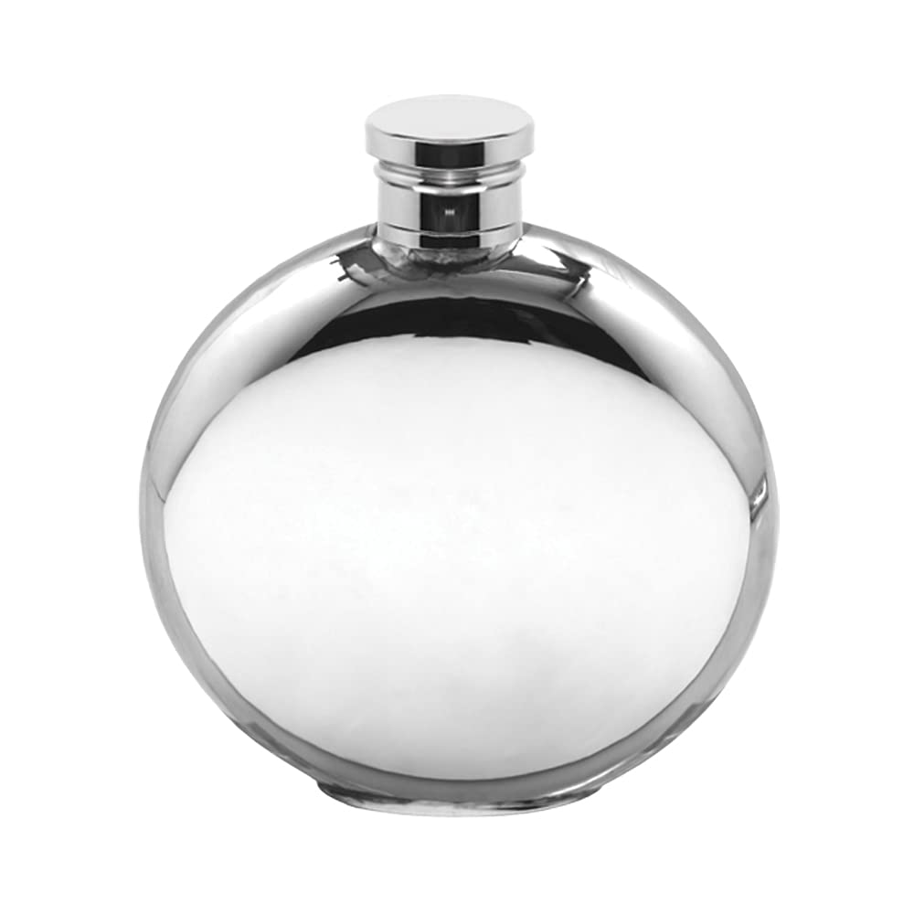English Pewter Company 4oz Round Plain Pewter Hip Flask [FL241]