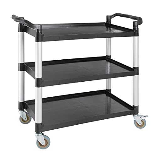 Vogue Kunststoff-Mehrwegwagen - gross, schwarz, 200 kg Kapazitaet, Groesse: 960x520x1070 mm, mit 2x gebremsten und 2x einfachen, leicht zu montierenden Rollen, Catering- und Haushaltsgeraete, CF102