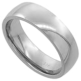 Surgical Steel Plain Wedding Band / Thumb Ring 6mm Domed Comfort-Fit High Polish, sizes 5 - 12