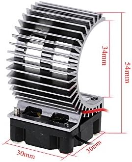 LIUYUNE,7014 Motor Heat Sink With Cooling Fan For 1/10 HSP RC Car 540/550 3650 Motor(color:light grey)