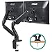EleTab Dual Monitor Mount Stand - Height Adjustable Monitor Arm Stand Fully Articulating Counterbalance Gas Spring Desk Mount Fits for 2 Computer Screens 17 to 32 inches primary