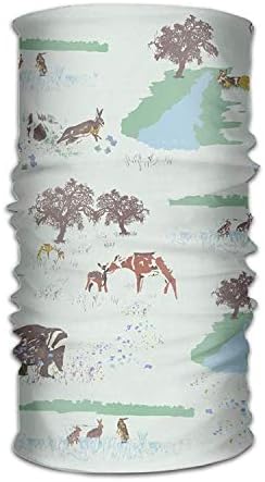 VTXWL Magic Headwear Animal-Toile-Teal-Small Outdoor Scarf Headbands Bandana Mask Neck Gaiter Head Wrap Mask Sweatband