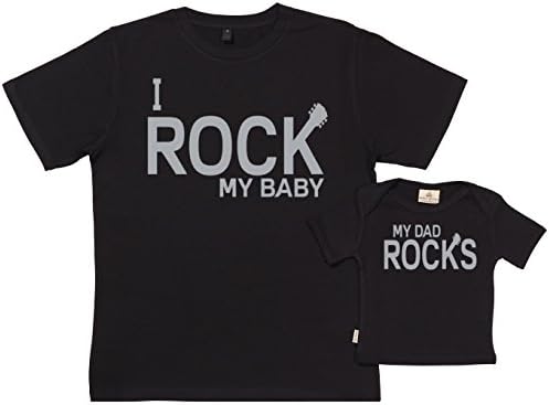 SR - Gift Boxed Dad & Baby Gift Set - Rock My Baby & Dad Rocks Organic Matching Father & Baby T-Shirts