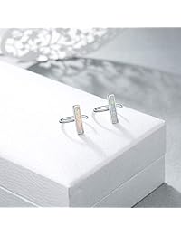 WINNICACA Ear Huggie Hoop Earrings Sterling Silver Opal Adjustable Hoop Bofy Piecing Nose Rings Jewelry Gifts for Women Girls Birthday