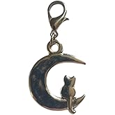 3pcs Moon and Cat Charms, Cartoon Cat Clip on Charm, Celestial Zipper Pull, Cute Charms for DIY