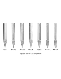 Amana Herramienta 45772 Solid 30 Grado de carburo grabado 0,010 ancho de punta x 1 4 X 2   1 4 inch Long SHK signmaking Router Bit