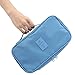 JJ POWER Travel Underwear Organizer Bag, Lightweight Double Layer Large Capacity Cosmetic Bag- Multiple Compartments and Pockets (Sea Blue)