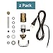 I Like That Lamp DIY Lamp Wiring Kit, Antique Brass Socket & 8FT Brown Cord (2 Pack), For Making & Fixing Table or Floor Lamps, Repair & Rewire Vintage Lighting Fixtures, Complete Hardware Set