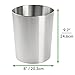 mDesign Round Metal Small Trash Can Wastebasket, Garbage Container Bin for Bathrooms, Powder Rooms, Kitchens, Home Offices - Pack of 2, Durable Brushed Stainless Steel